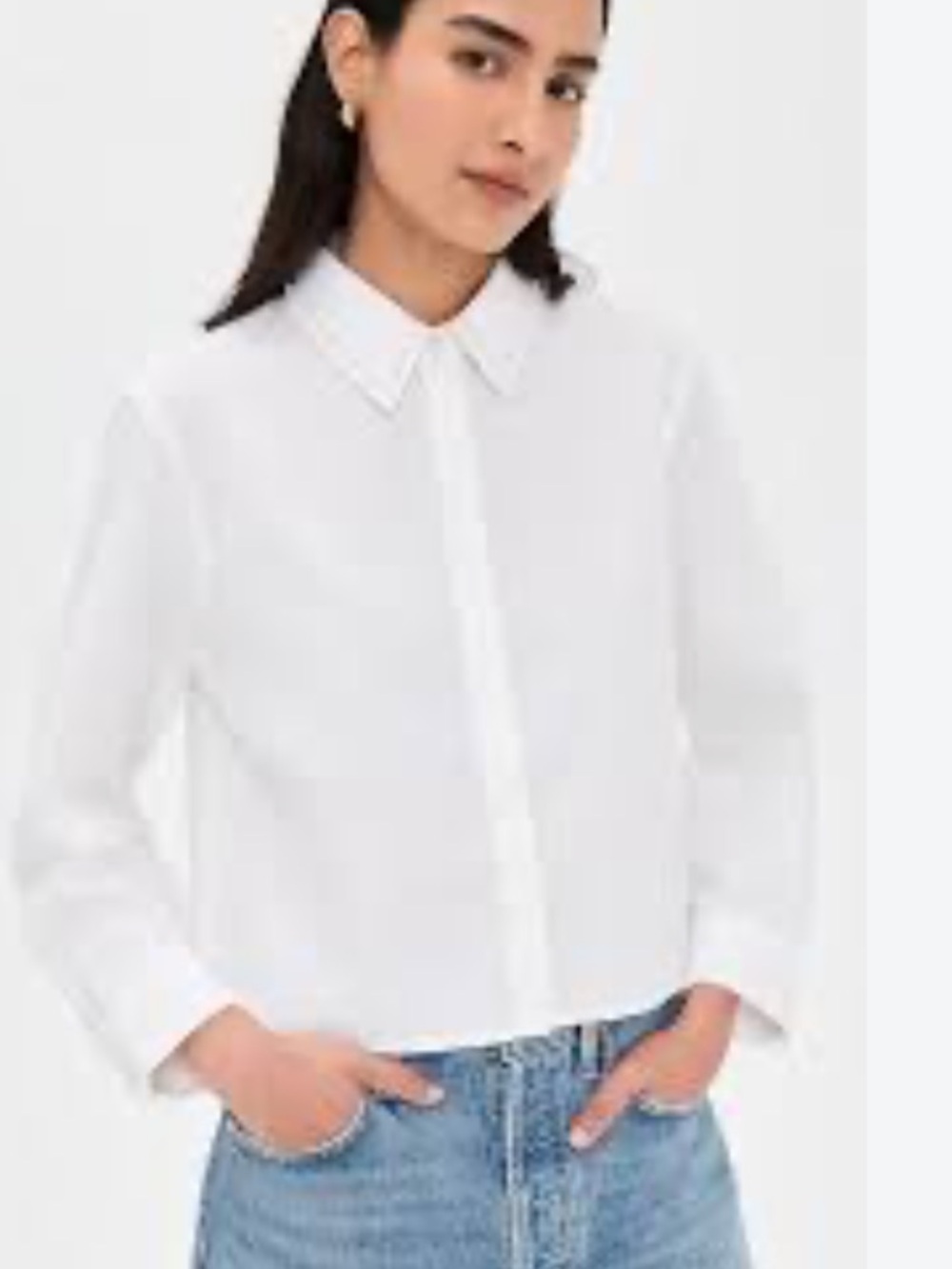 Velvet by Graham & Spencer Jocelyn Embellished Cotton Poplin Shirt Sz Large